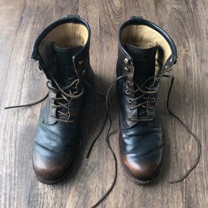 Men's FRYE Brown Lace-Up Combat Boot